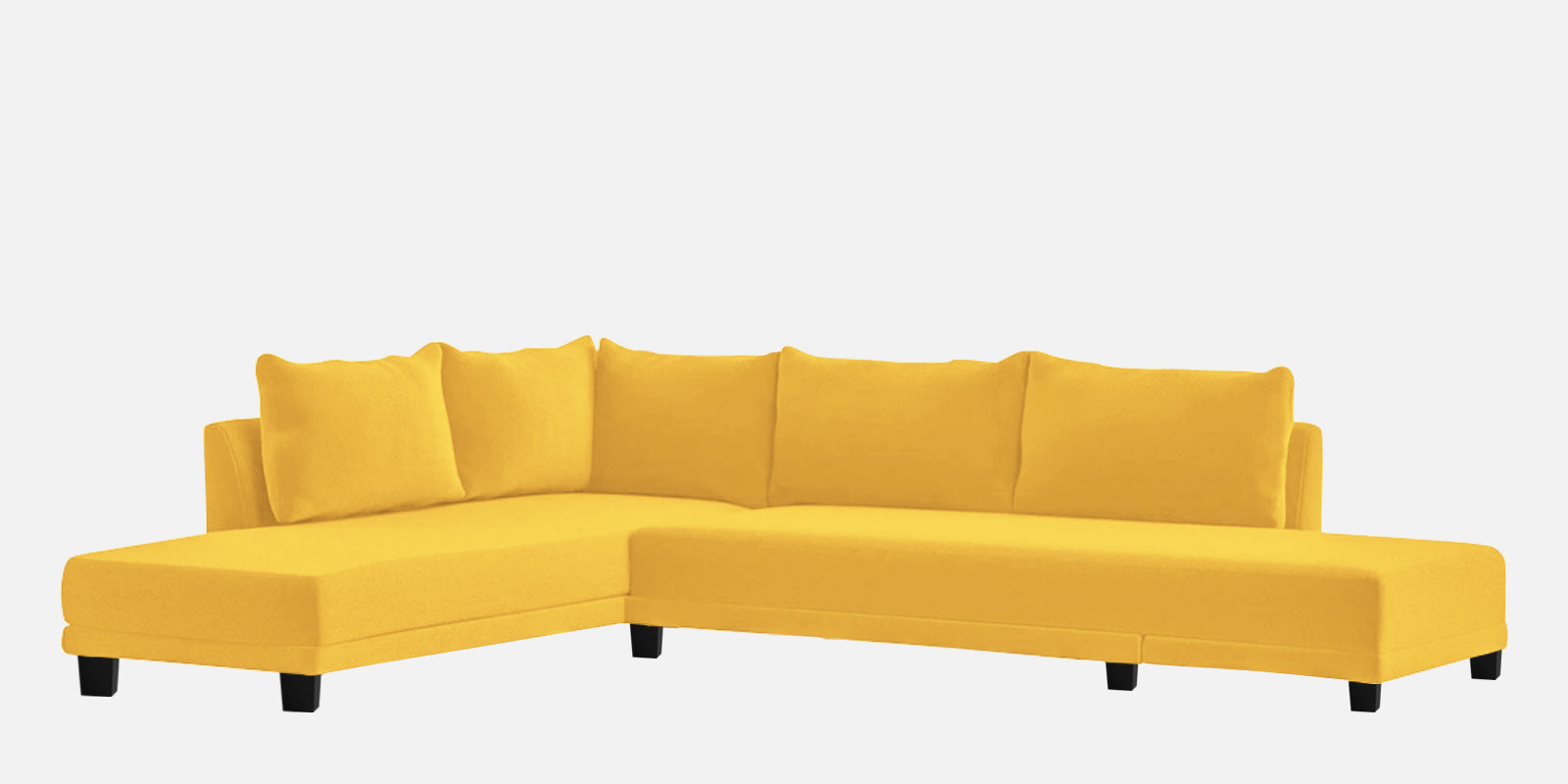 Ira Fabric RHS 6 Seater Sofa Cum Bed In Bold Yellow Colour