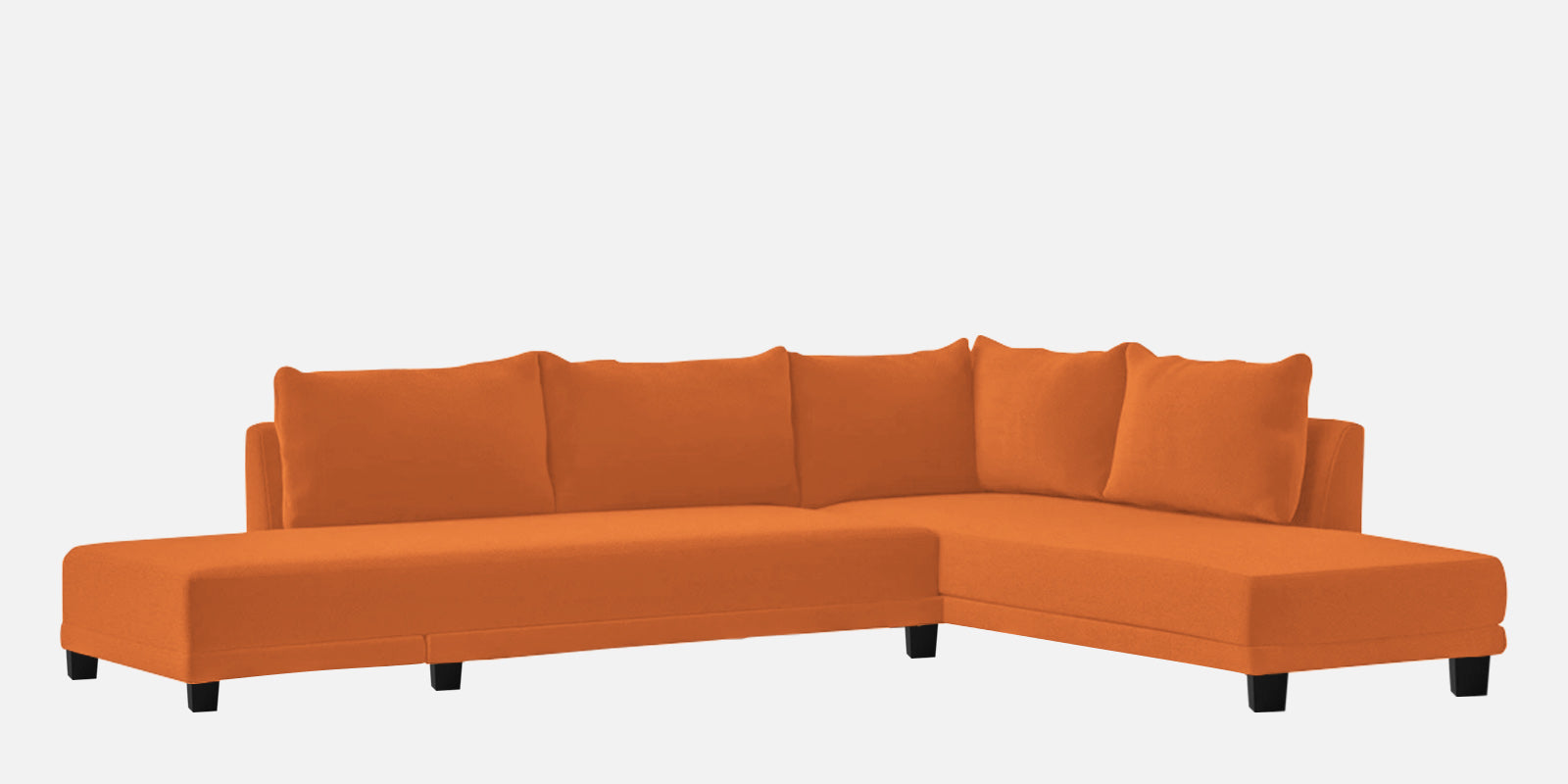 Ira Fabric LHS 6 Seater Sofa Cum Bed In Vivid Orange Colour