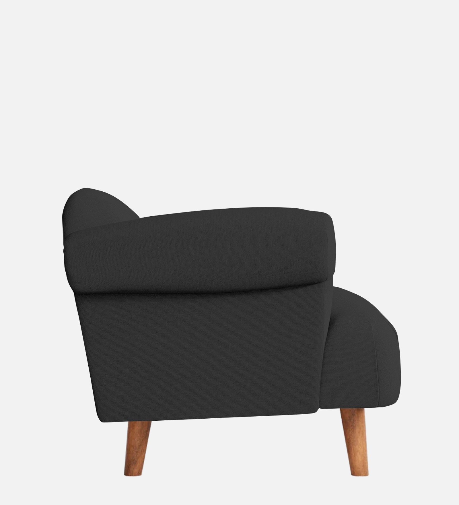 Barber Fabric 1 Seater Sofa in Bitter Black Colour