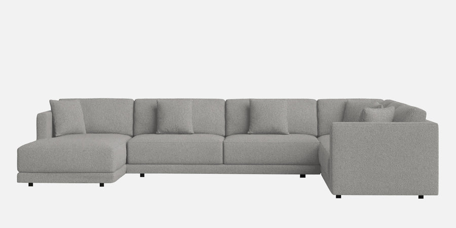 Carlin Fabric Rhs 8 Seater Sectional Sofa In Lit Grey Colour - Febonic Living