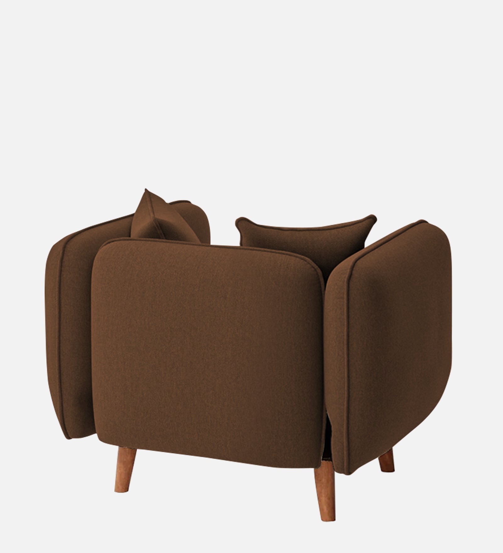 Reva Fabric 1 Seater Sofa In Chestnut Brown Colour