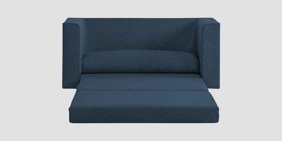Kenia Fabric 3 Seater Foldable Sofa Cum Bed In Light Blue Colour - Febonic Living