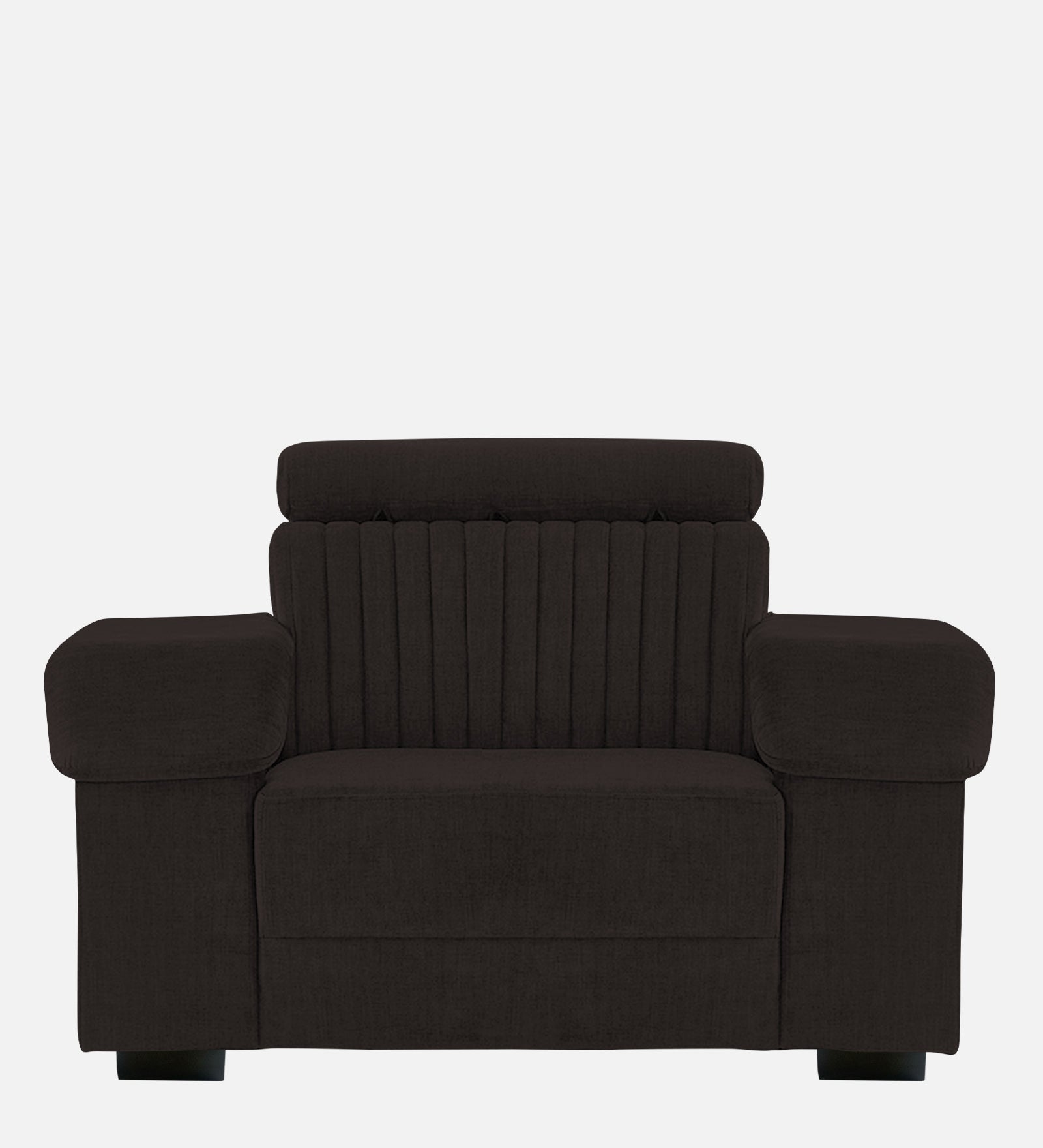 Draco Fabric 1 Seater Sofa In  Cara Brown Colour - Febonic Living
