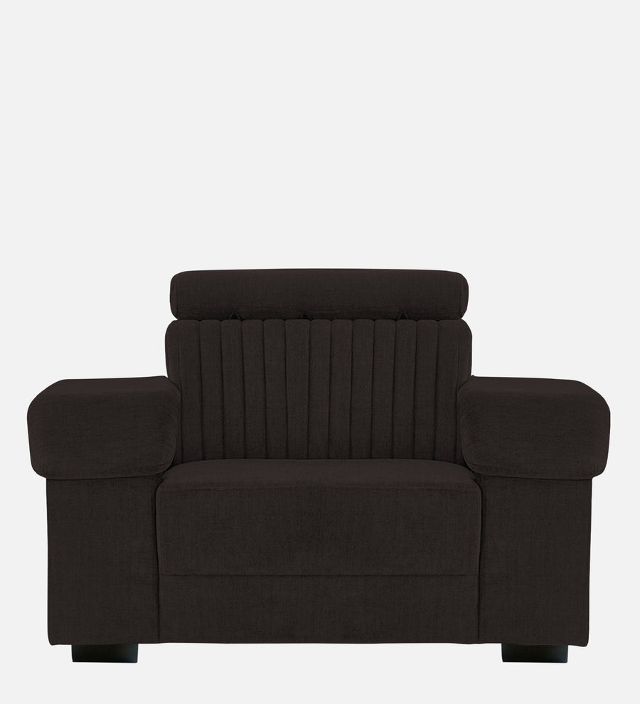 Draco Fabric 1 Seater Sofa In Cara Brown Colour - Febonic Living
