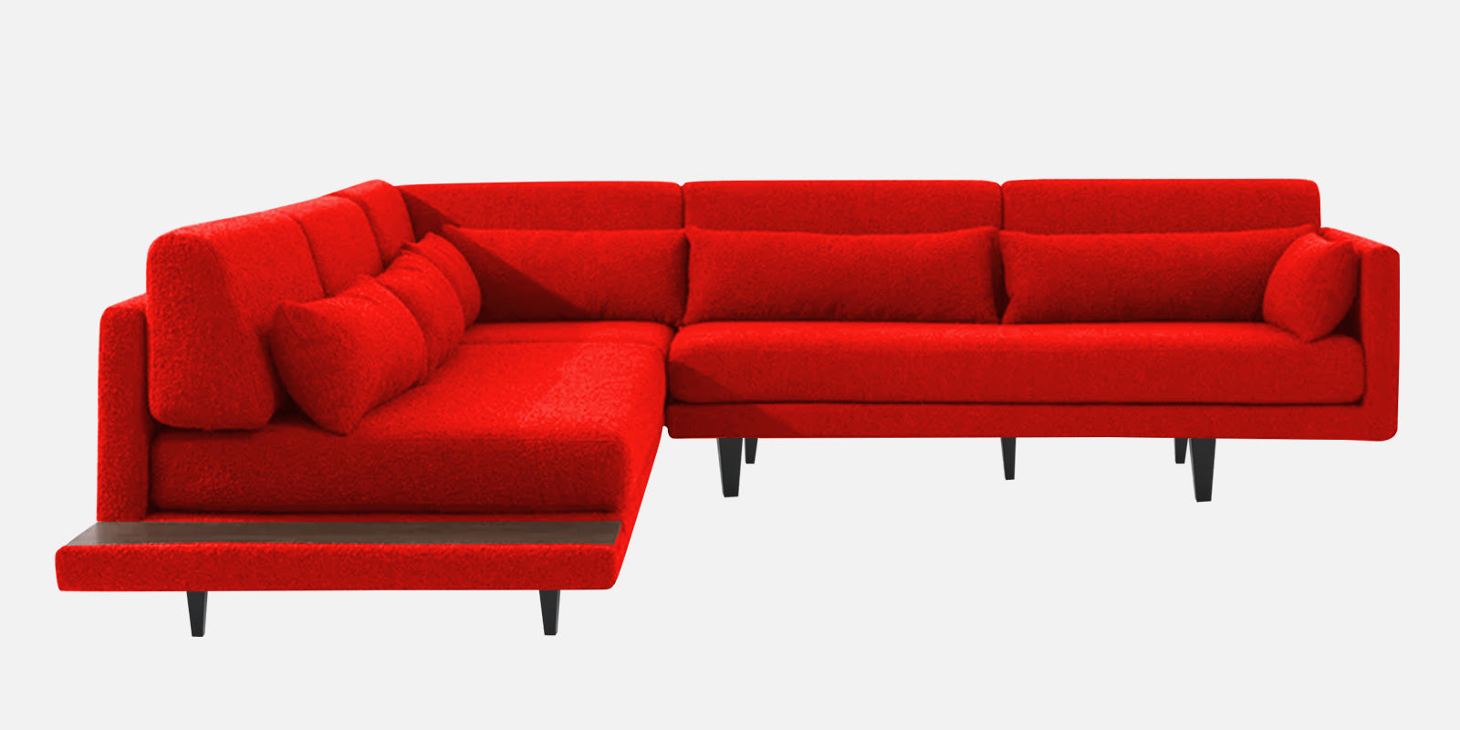 Malta Fabric 6 Seater RHS Sectional Sofa In Ruby Red Colour