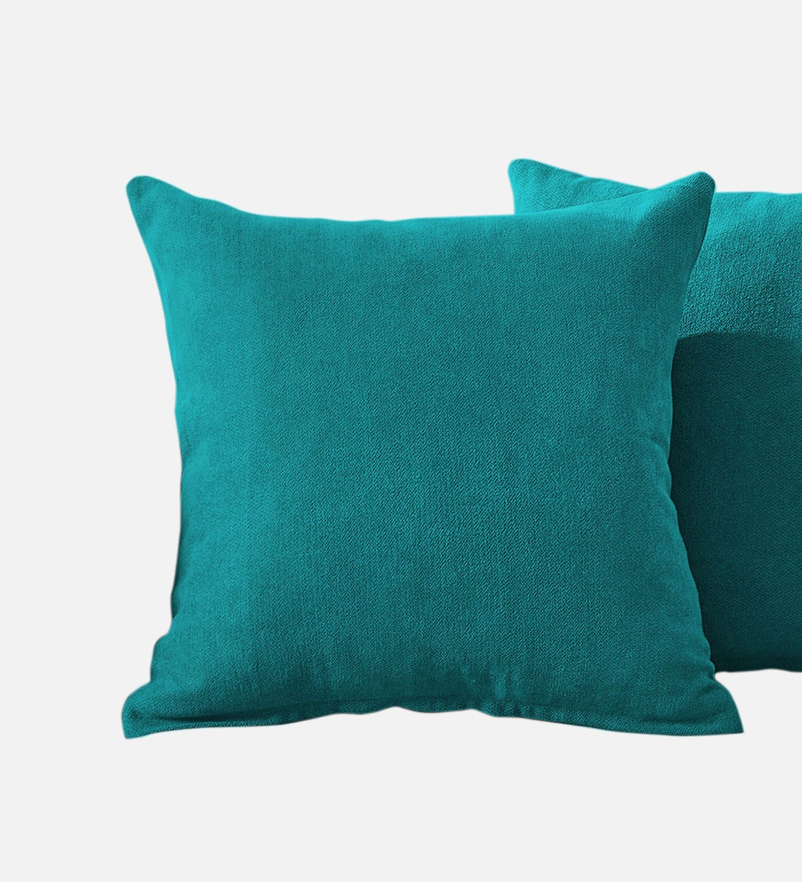 Kaya Fabric Geometric 20x20 inches Cushion + Covers (Pack of 2) In Sea Green Colour