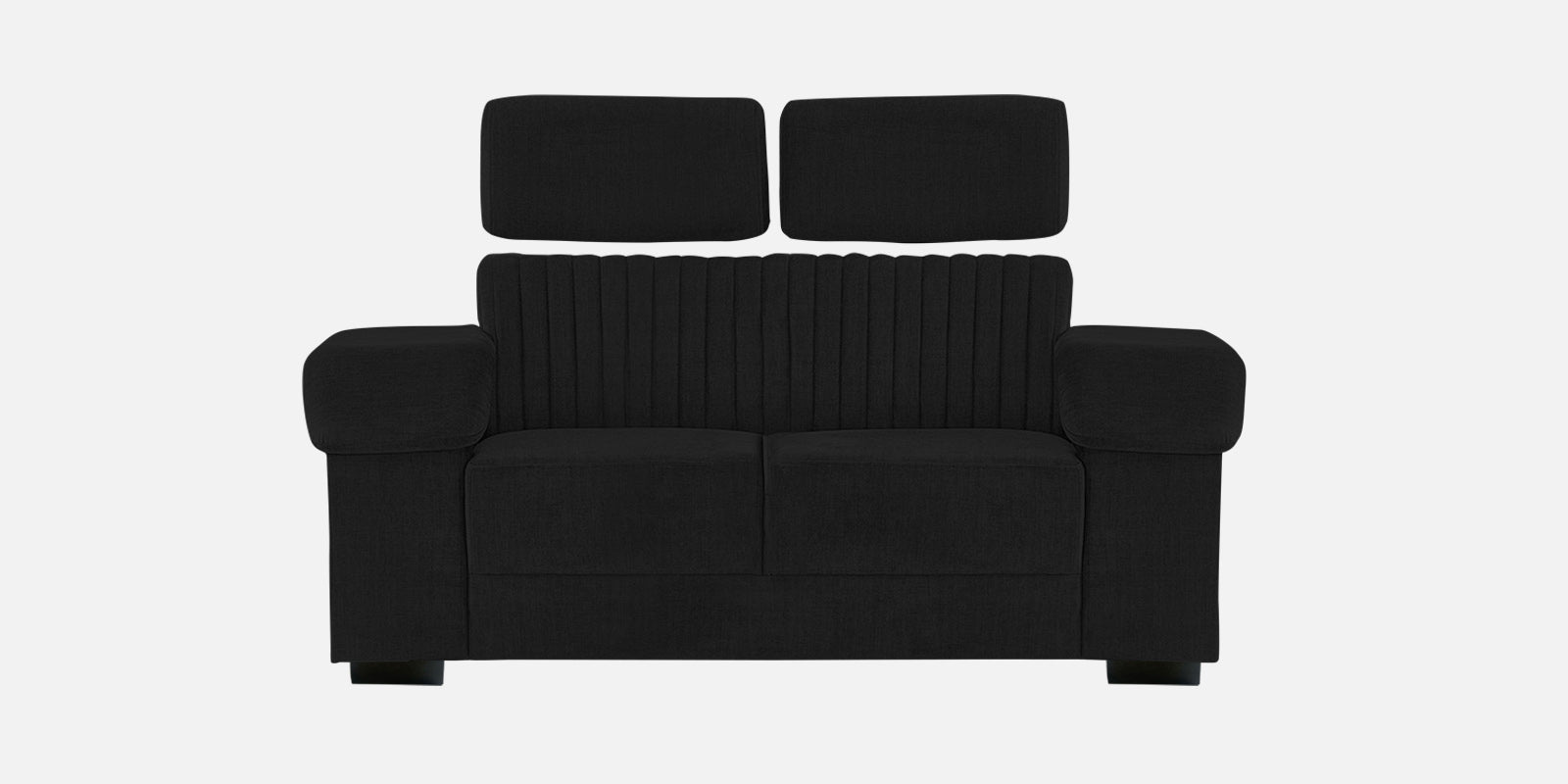 Draco Fabric 2 Seater Sofa In Zed Black Colour