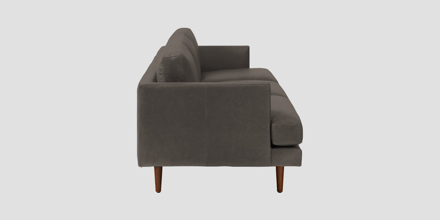 Sterio Leatherette 3 Seater Sofa In Shark Grey Colour - Febonic Living