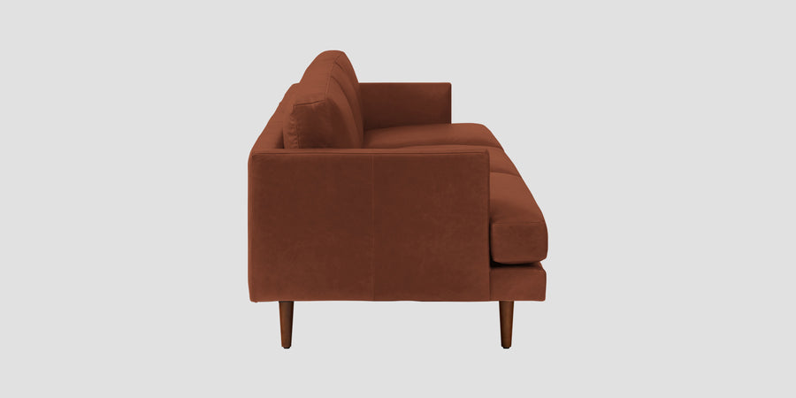 Sterio Leatherette 3 Seater Sofa In Sandle Brown Colour - Febonic Living