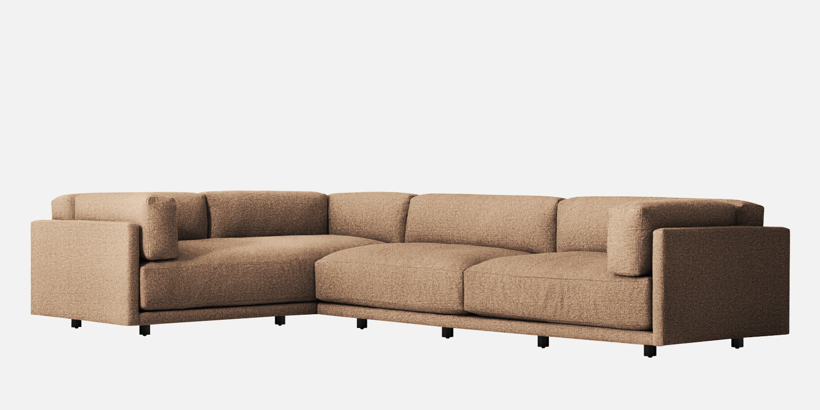 Nixon Fabric 6 Seater LHS Sectional Sofa In Cookie Beige Colour