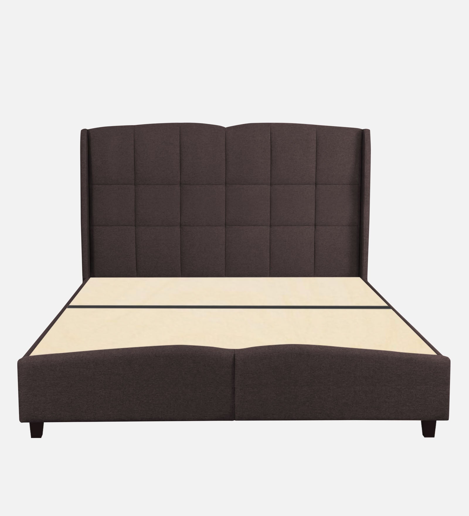 Jovi Velvet Queen Size Bed In Mocha Brown In Colour