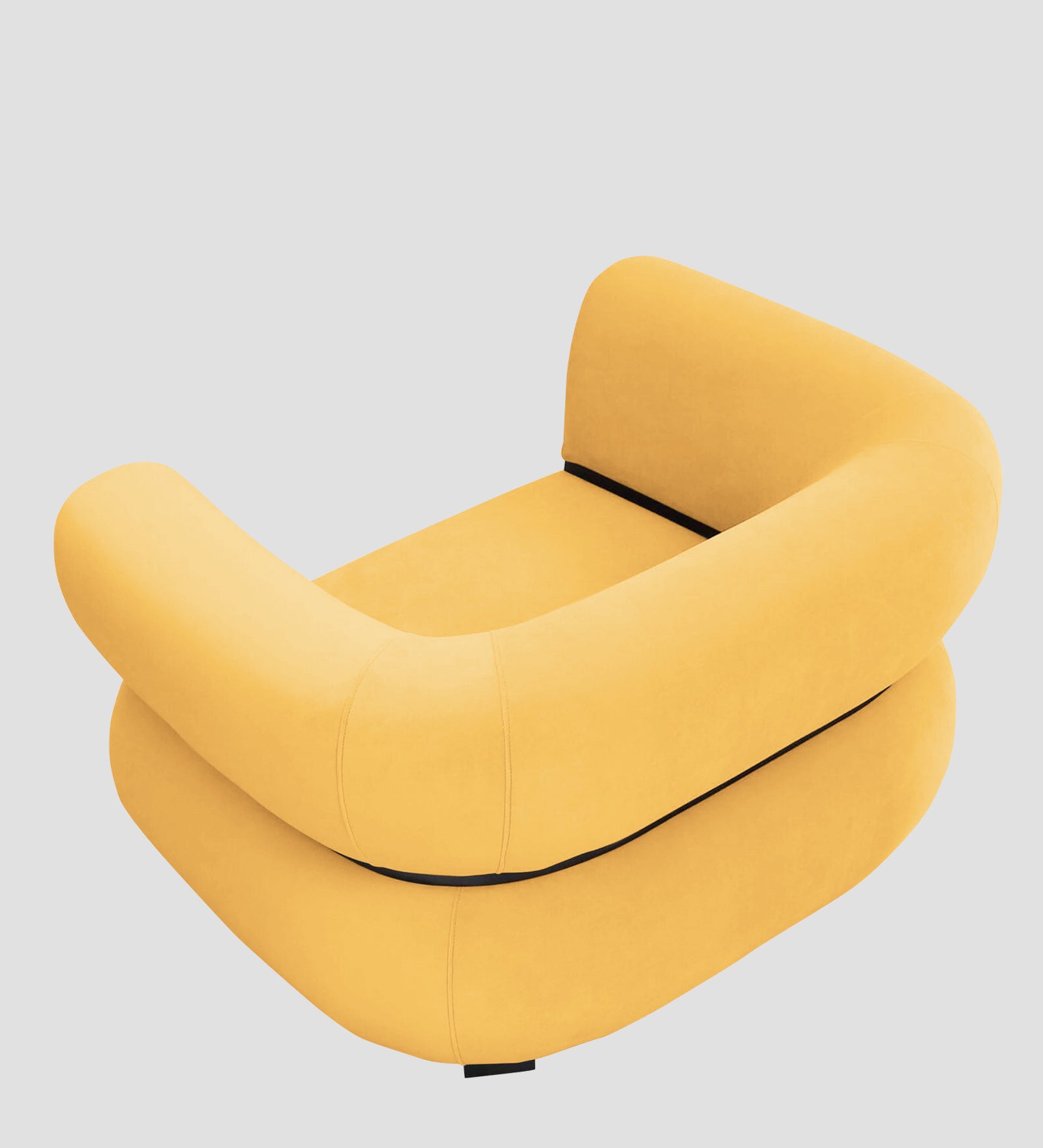 Kula Velvet 1 Seater Sofa In Turmeric Yellow Colour