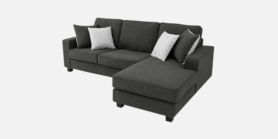 Ladybug Fabric Lhs Sectional Sofa 2 Lounger In Charcoal Grey Colour - Febonic Living