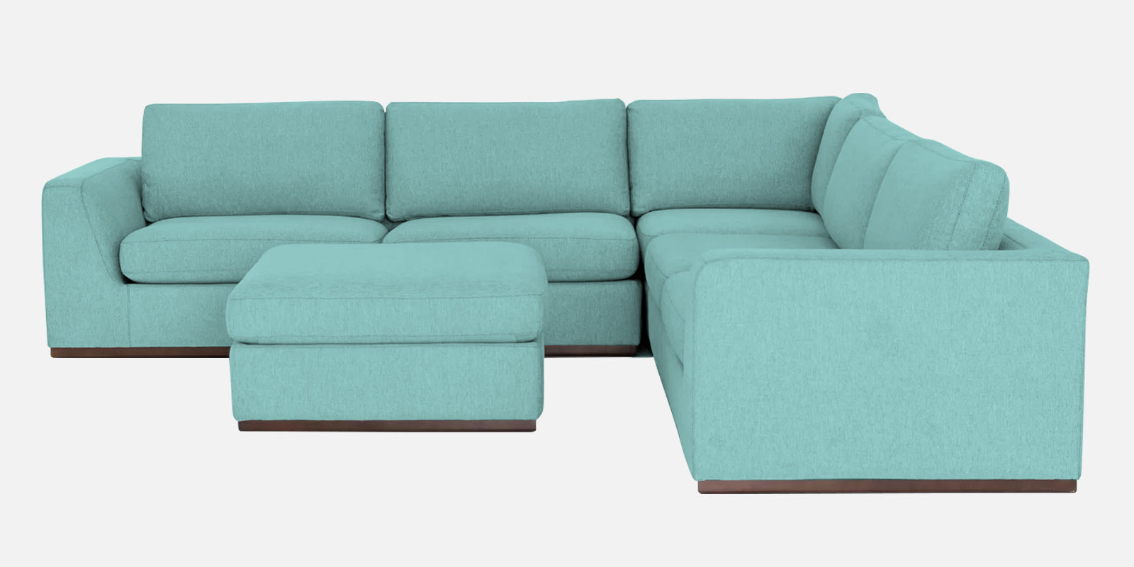 Freedom Velvet 6 Seater RHS Sectional Sofa In Barmunda Aqua Colour