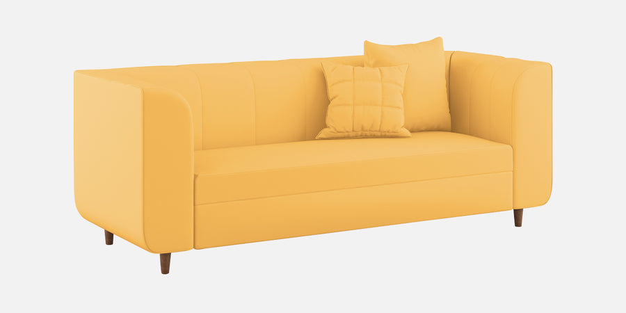 Sumo Velvet 3 Seater Sofa In Turmeric Yellow Colour - Febonic Living