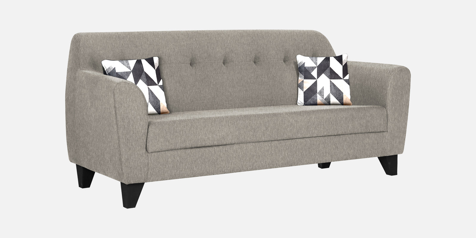 Melaan Fabric 3 Seater Sofa In Ash Grey Colour