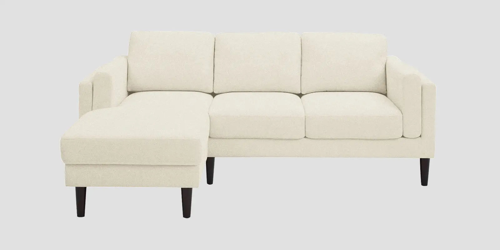 Creata Fabric RHS Sectional Sofa (2+Lounger) In Ivory Cream Colour Febonic Living