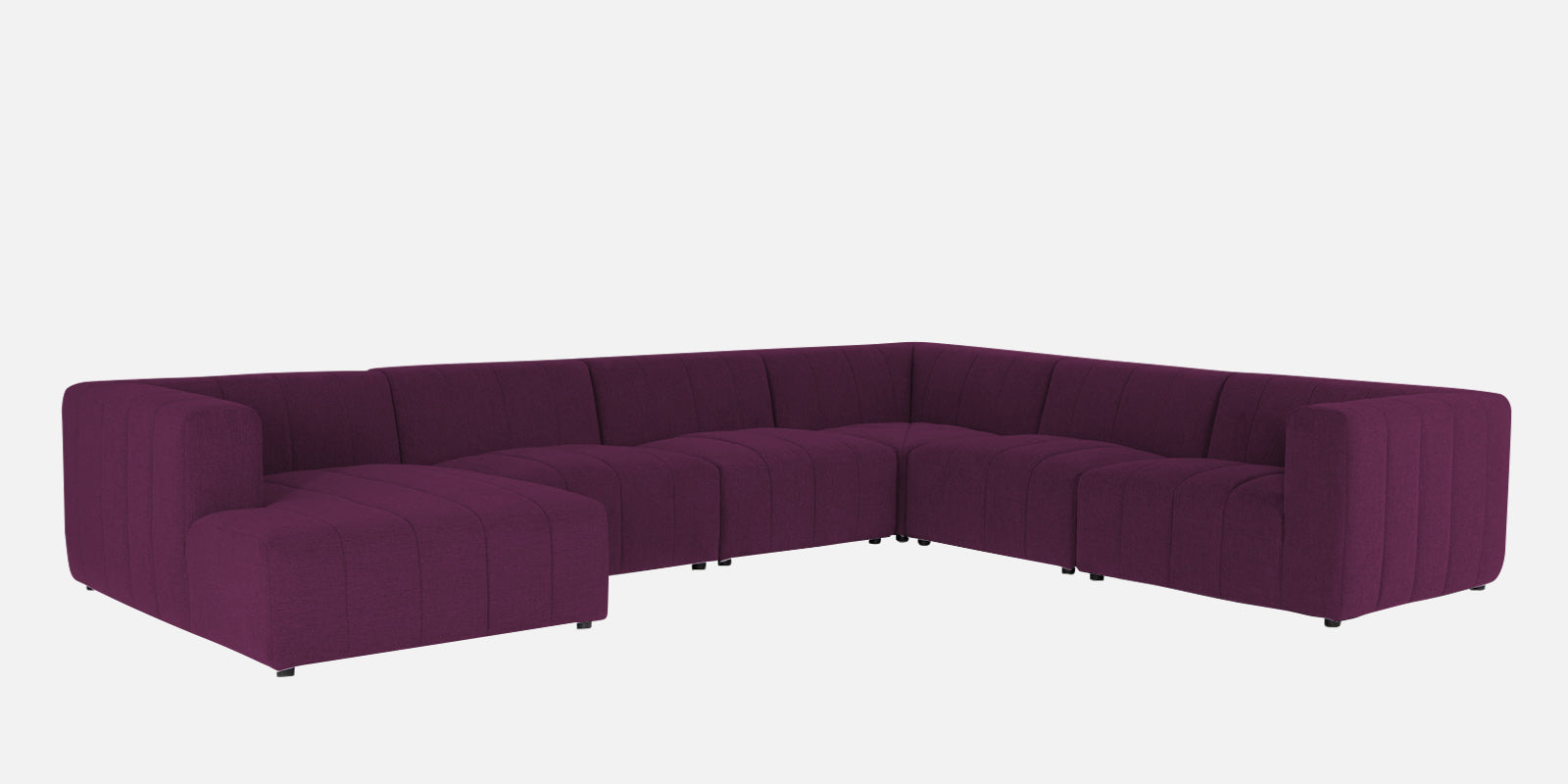 Damo Fabric RHS 8 Seater Sectional Sofa In Greek Purple Colour