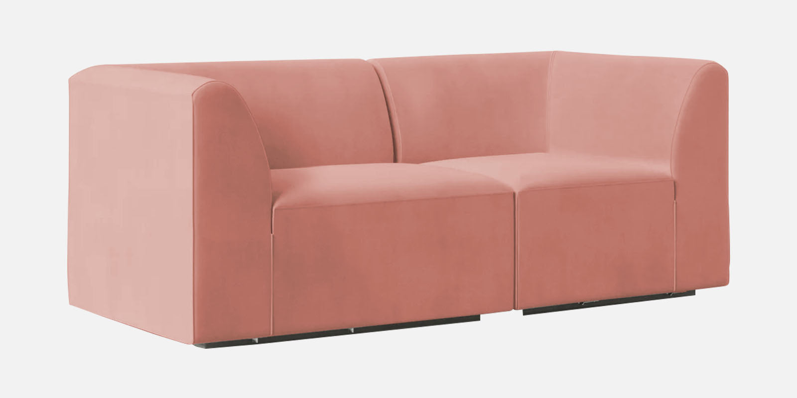 Bufa Velvet 2 Seater Sofa in Blush Pink Colour With Storage