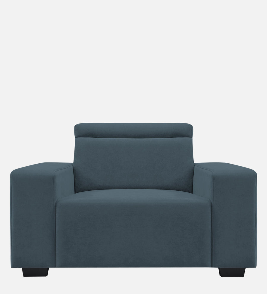 Hiro Fabric 1 Seater Sofa In Cobalt Blue Colour - Febonic Living