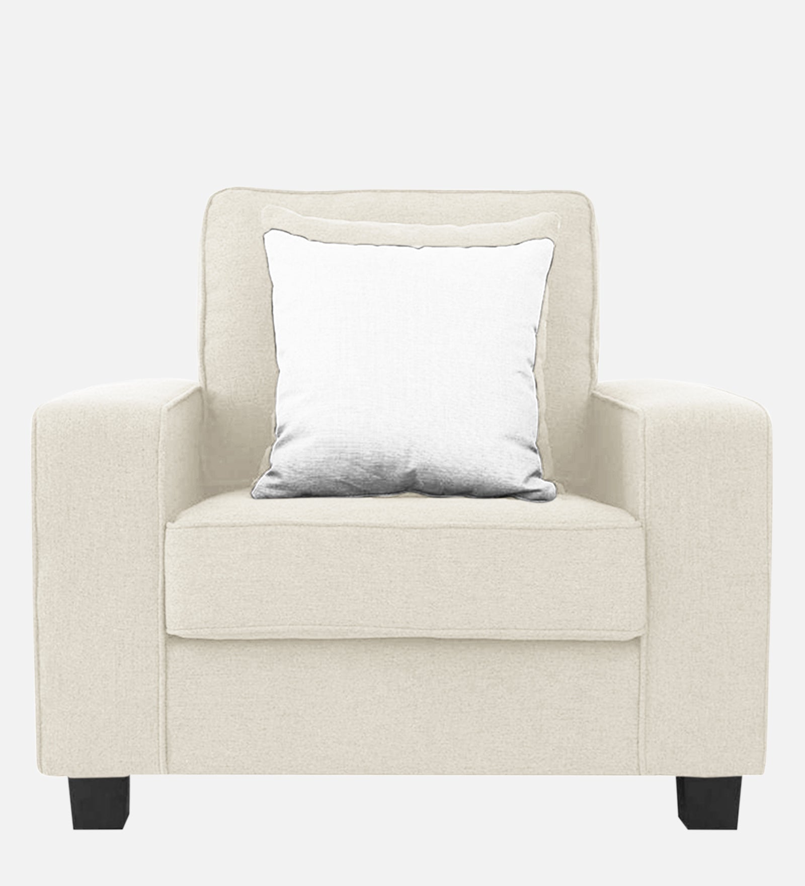 Ladybug Fabric 1 Seater Sofa In Ivory Cream Colour