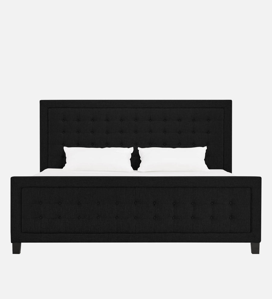 Kaster Fabric Upholstered King Size Bed In Zed Black Colour - Febonic Living