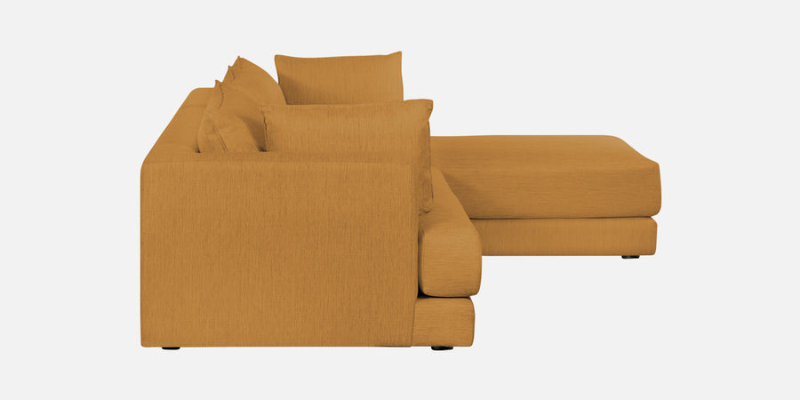 Ziggy Fabric Lhs Sectional Sofa 3 Lounger In Corn Yellow Colour - Febonic Living