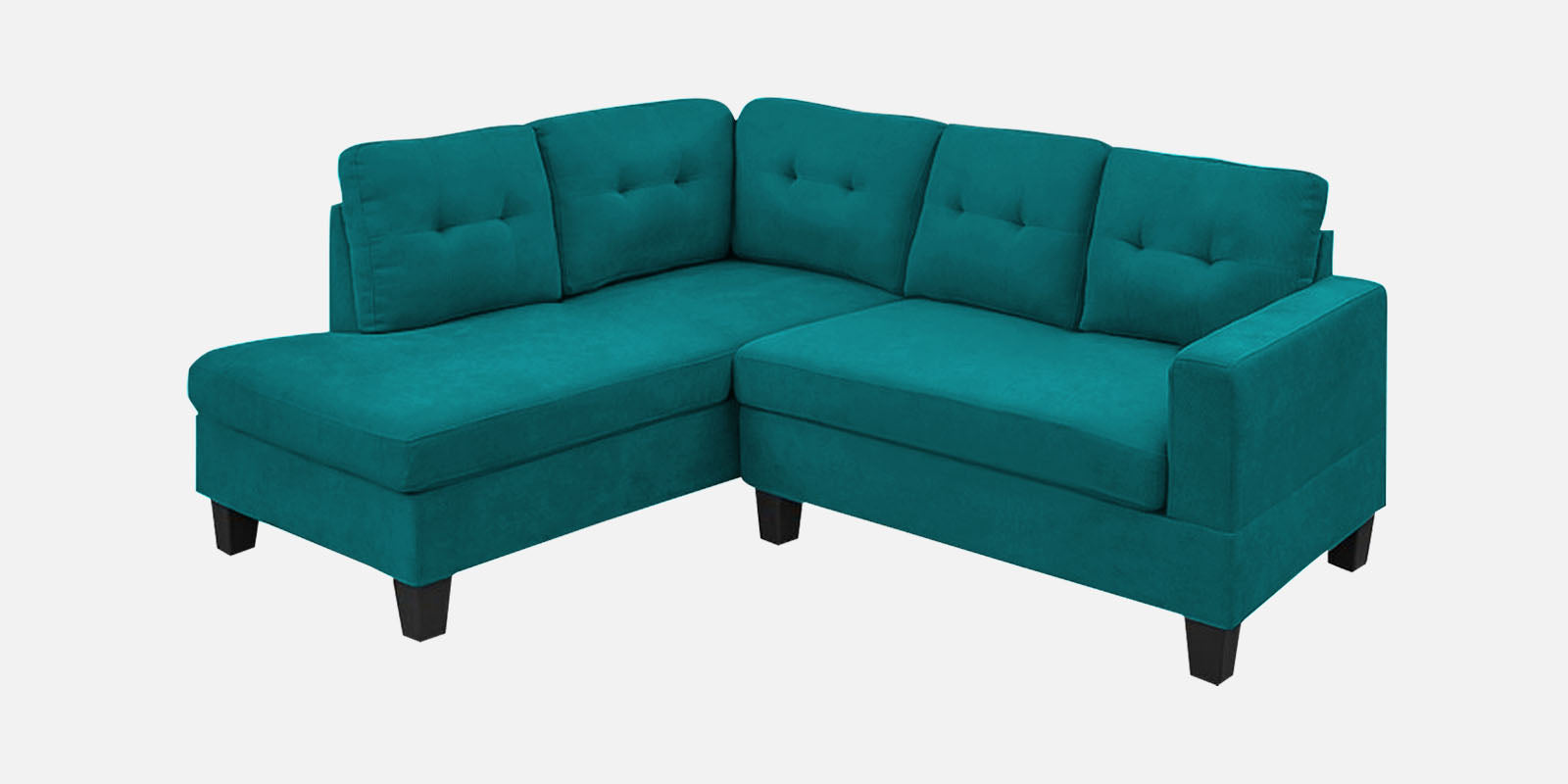 Thomas Fabric RHS Sectional Sofa (2+Lounger) in Sea Green Colour