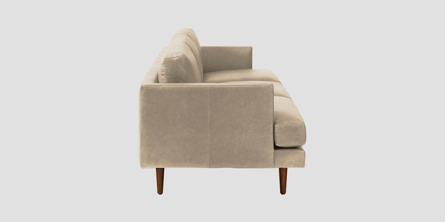 Sterio Leatherette 3 Seater Sofa In Tan Beige Colour - Febonic Living