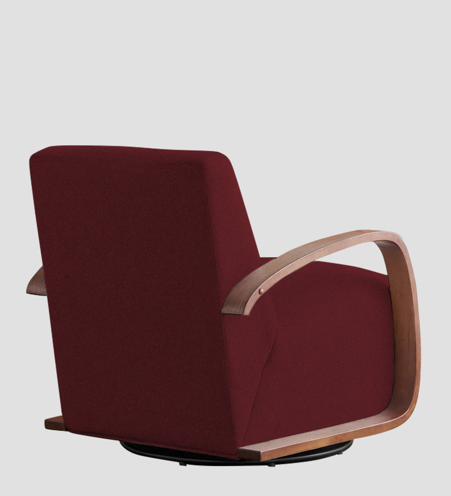 Balma Fabric Swivel Chair In Blood Maroon Colour - Febonic Living