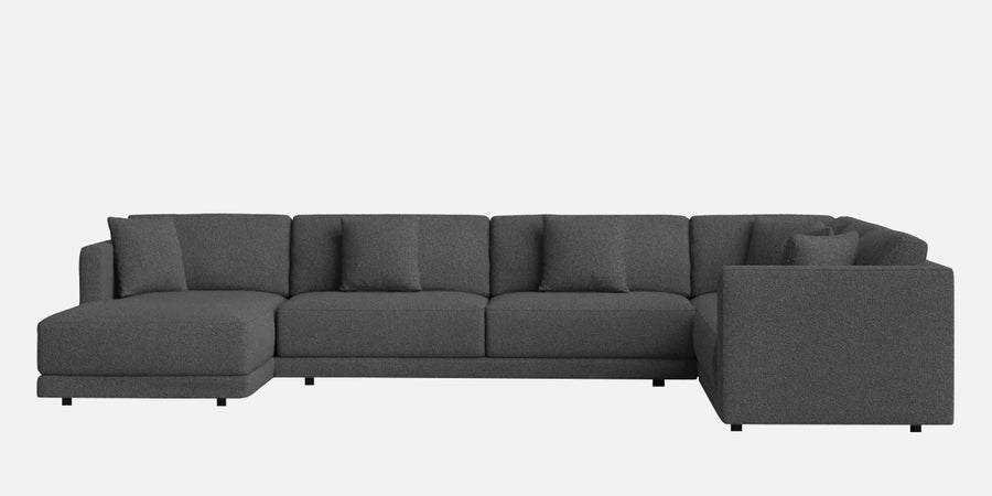 Carlin Fabric Rhs 8 Seater Sectional Sofa In Charcoal Grey Colour - Febonic Living