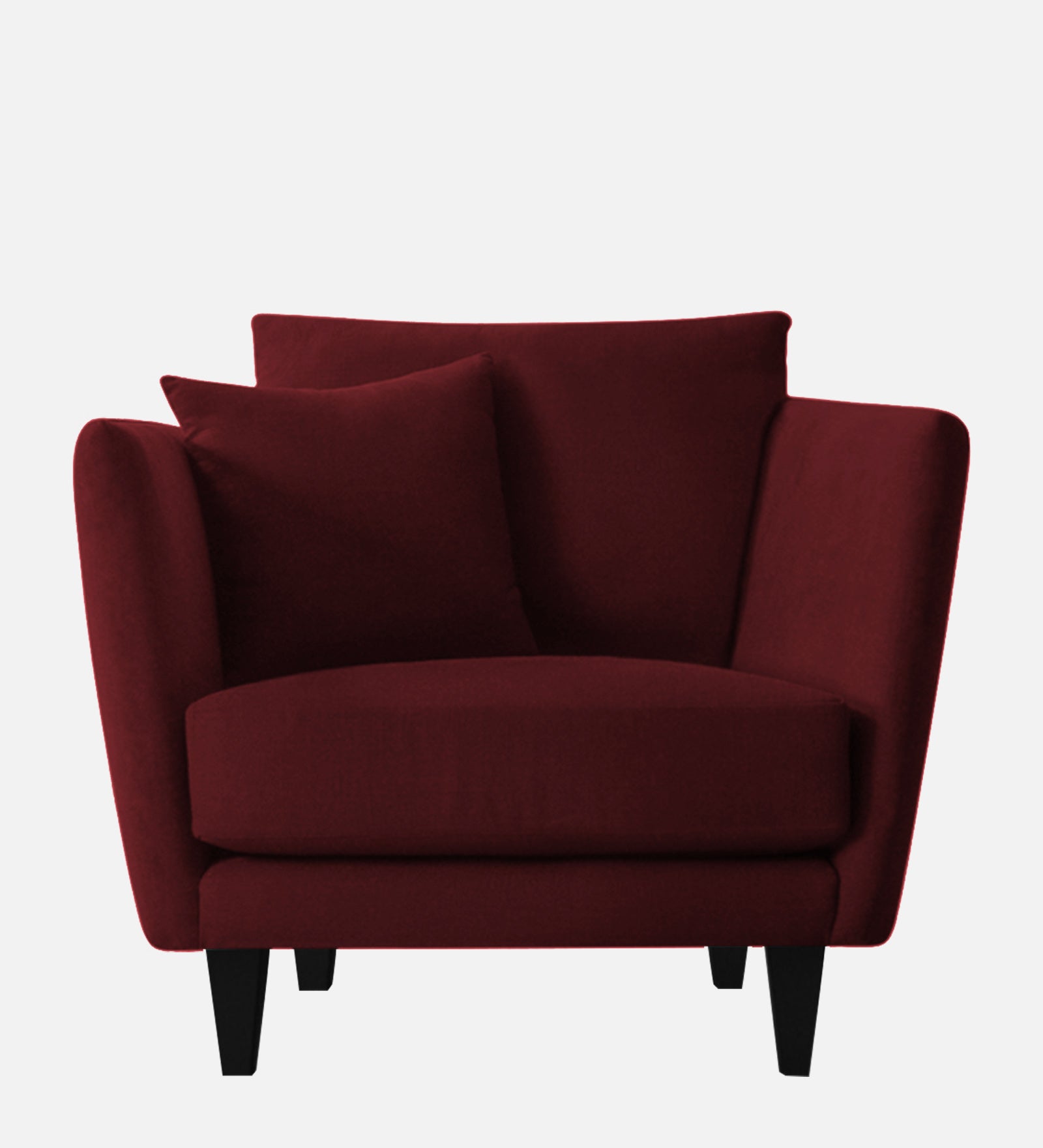 Norway Velvet 1 Seater Sofa In Blood Maroon Colour