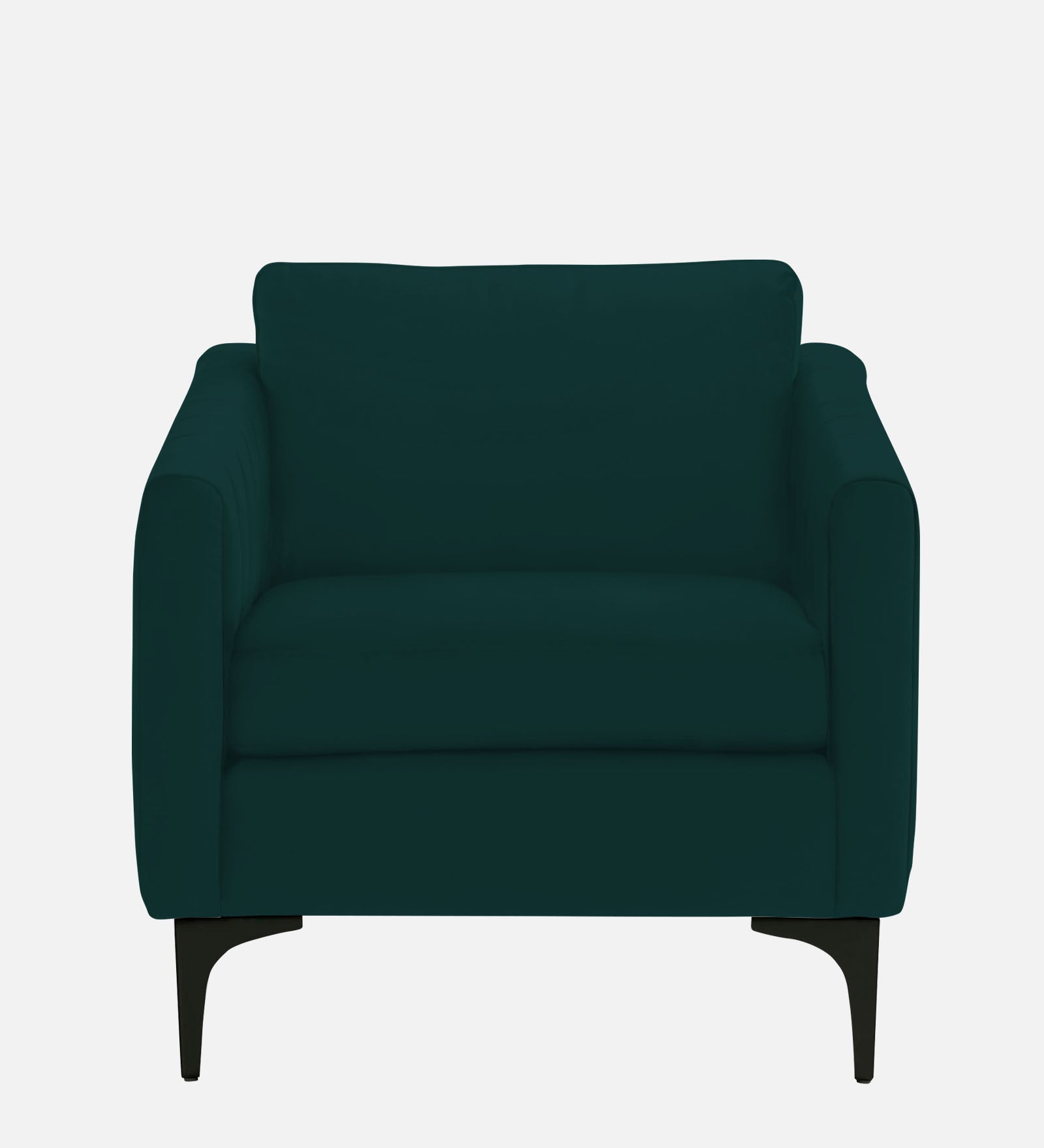 Haru Velvet 1 Seater Sofa in Forest Green Colour