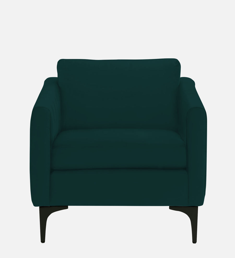 Haru Velvet 1 Seater Sofa In Forest Green Colour - Febonic Living