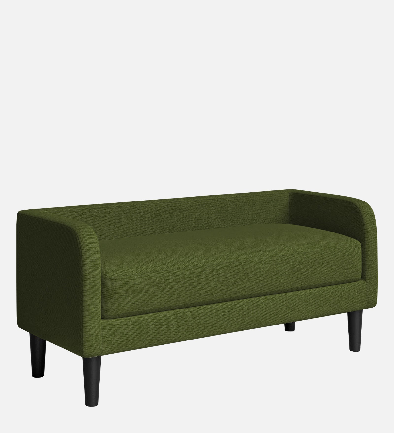 Maya Fabric Bench In Olive Green Colour