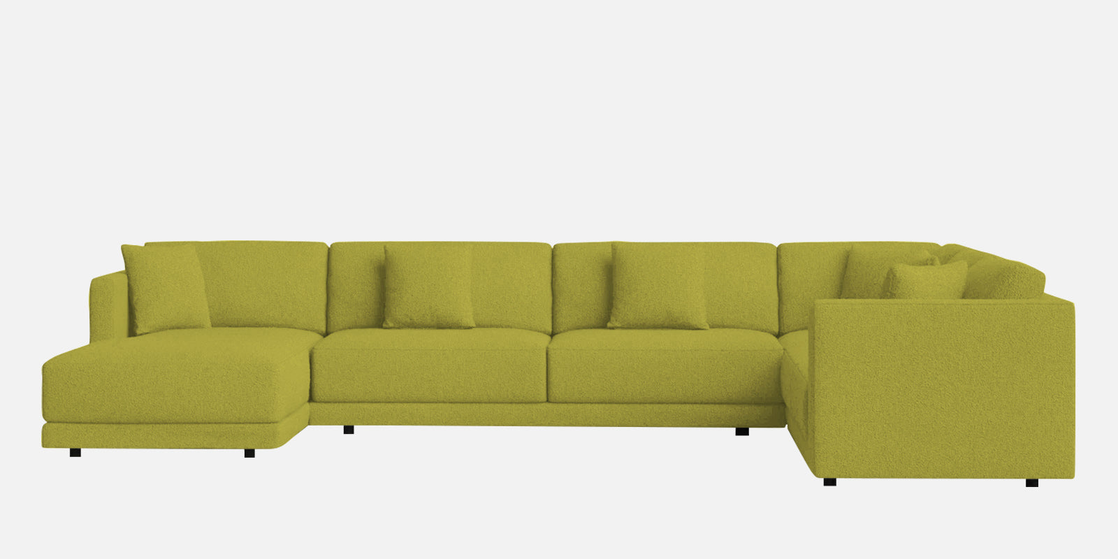 Carlin Fabric RHS 8 Seater Sectional Sofa In Parrot Green Colour