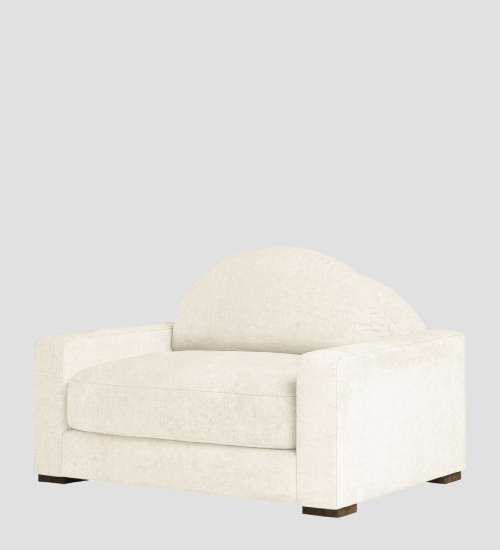 Adara Fabric 1 Seater Sofa In Ivory Cream Colour