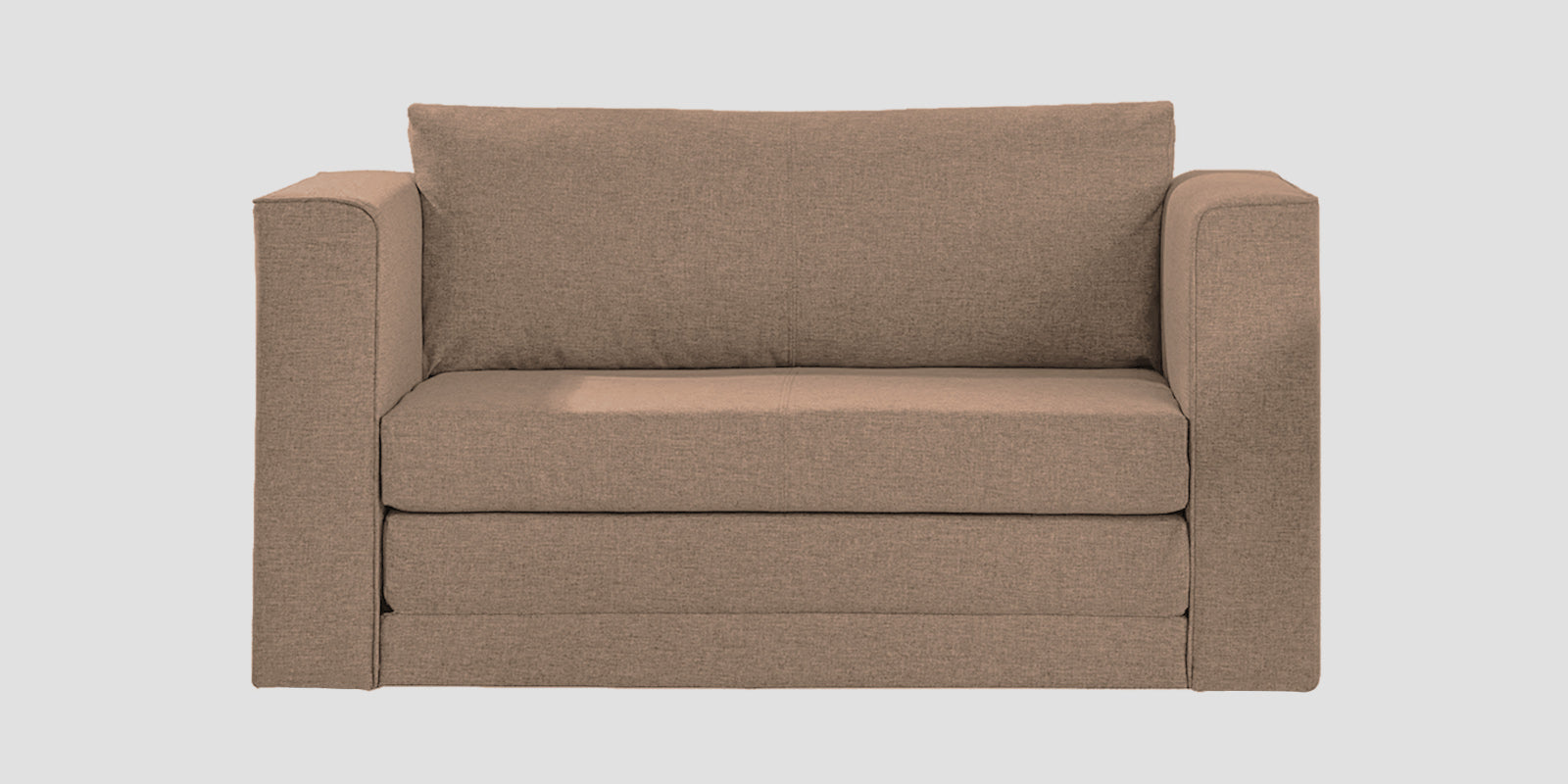 Kenia Fabric 2 Seater Foldable Sofa Cum Bed In Cookie Beige Colour - Febonic Living