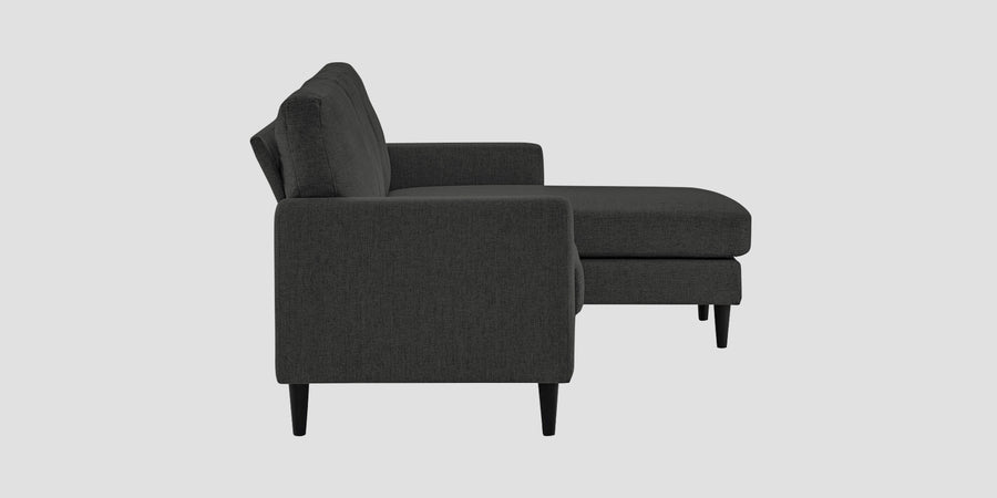 Romie Fabric Rhs Sectional Sofa 2 Lounger In Charcoal Grey Colour - Febonic Living