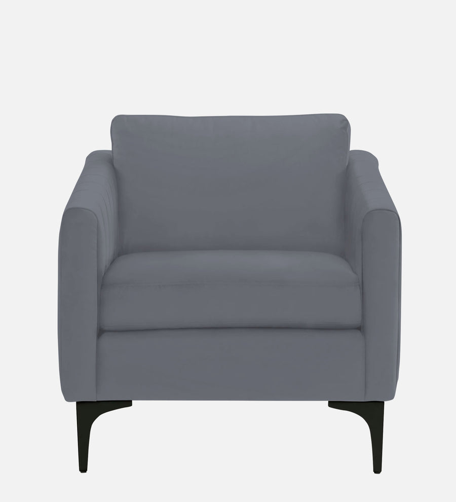 Haru Velvet 1 Seater Sofa In Pubble Grey Colour - Febonic Living