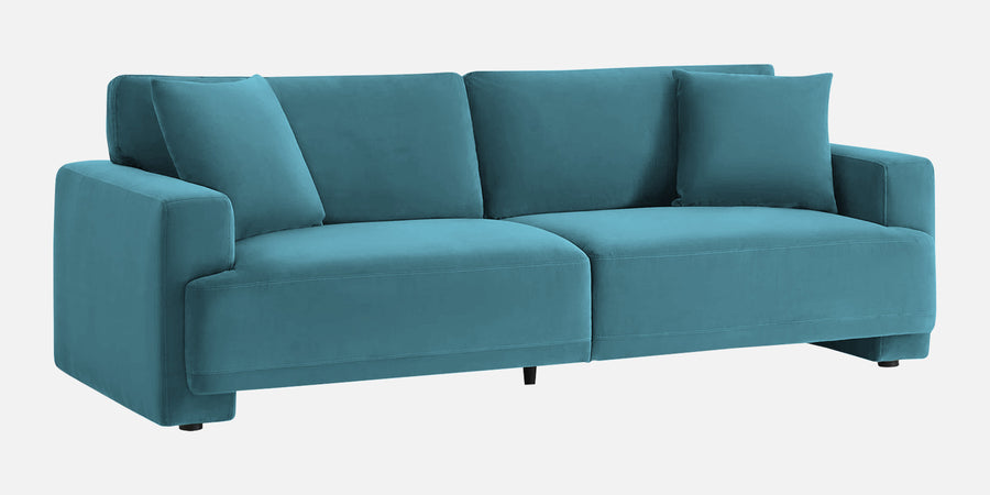 Kosta Velvet 3 Seater Sofa In Aqua Blue Colour - Febonic Living