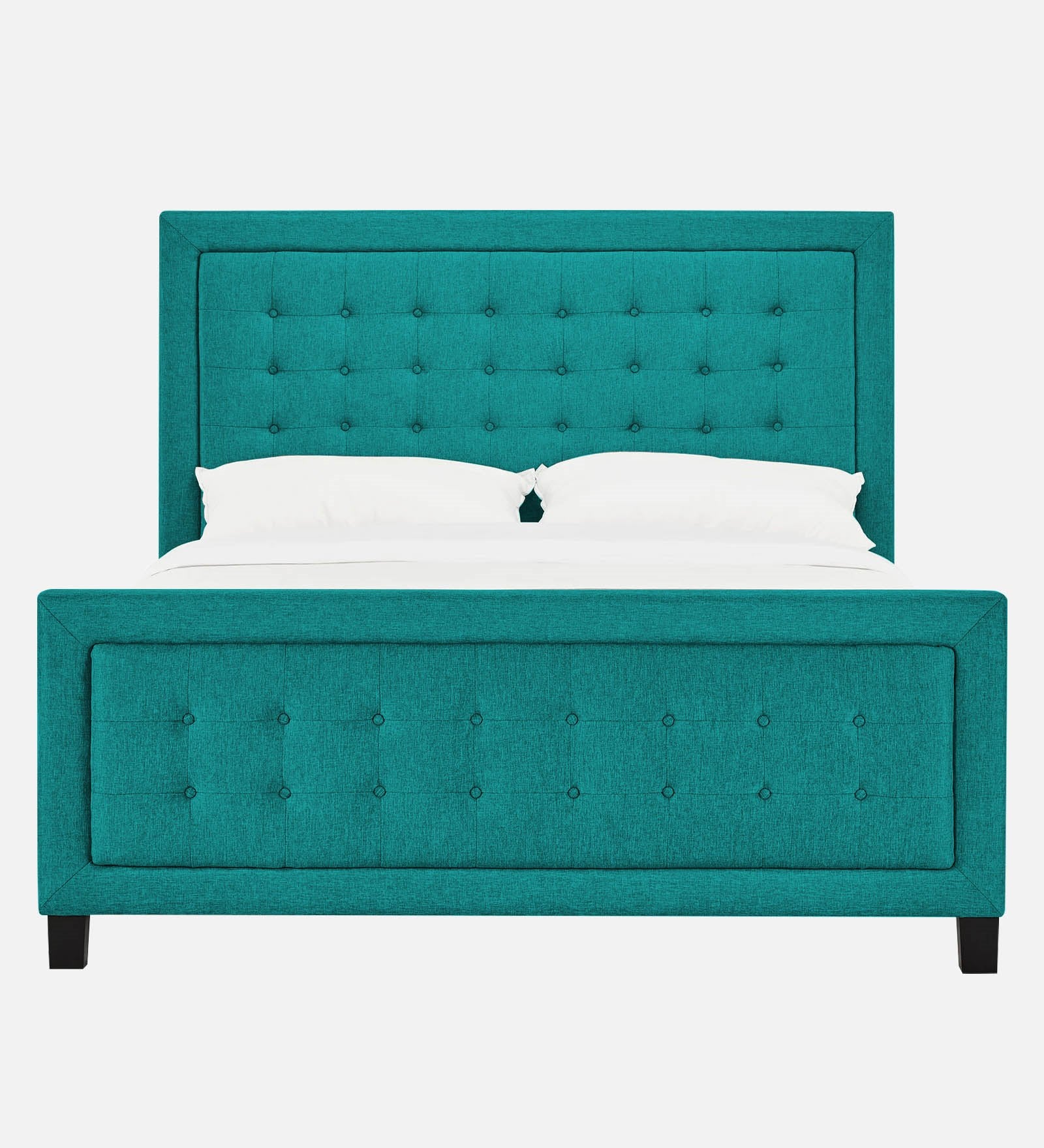 Kaster Fabric Queen Size Bed In Sea Green Colour