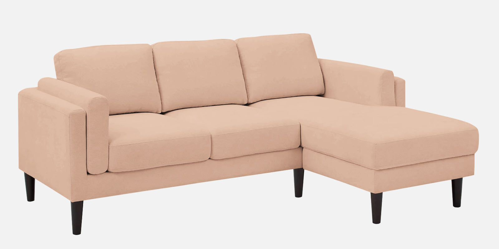Creata Fabric LHS Sectional Sofa (2+Lounger) in Cosmic Beige Colour by Febonic