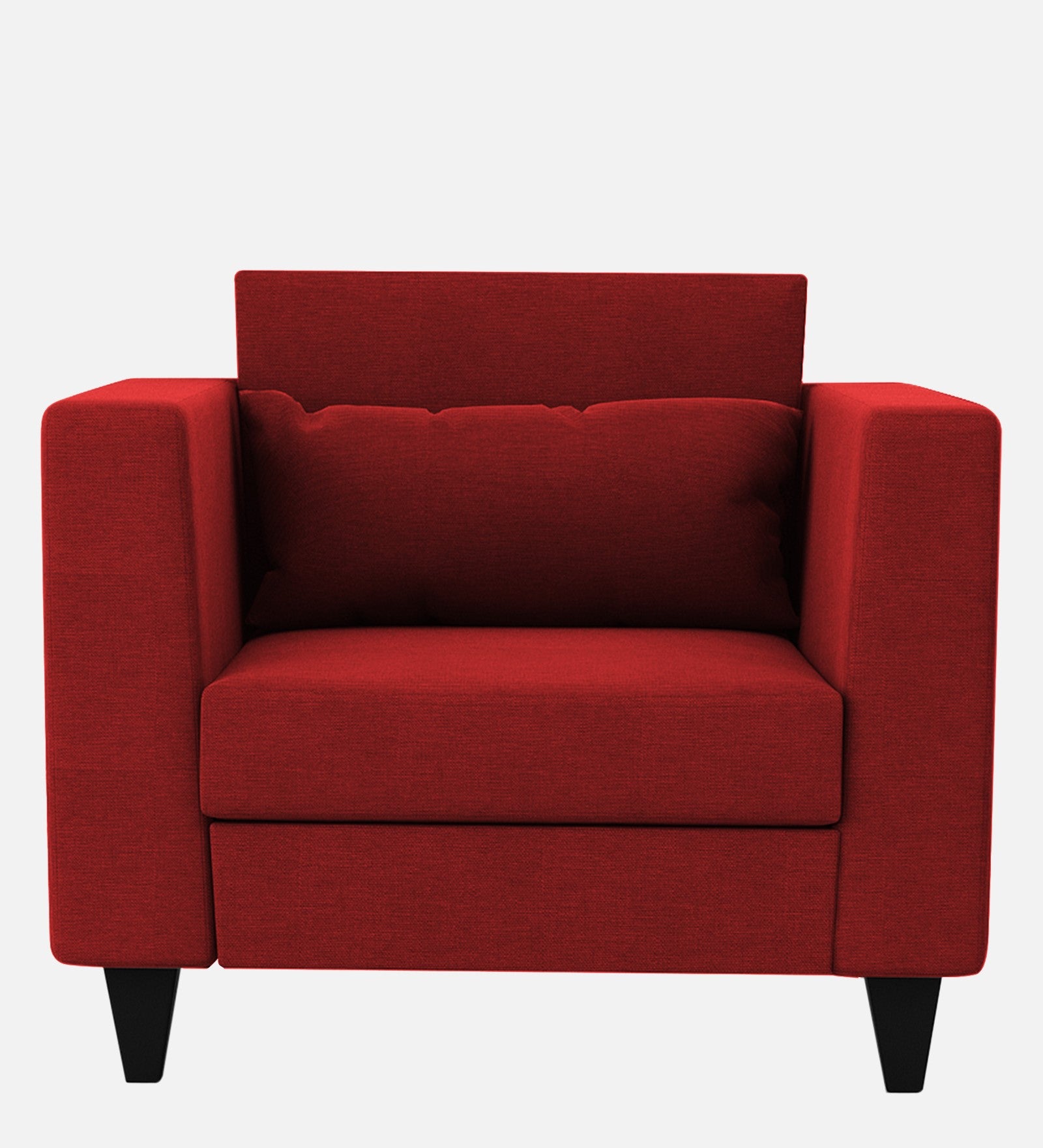 Nipul Fabric 1 Seater Sofa in Blood Maroon Colour