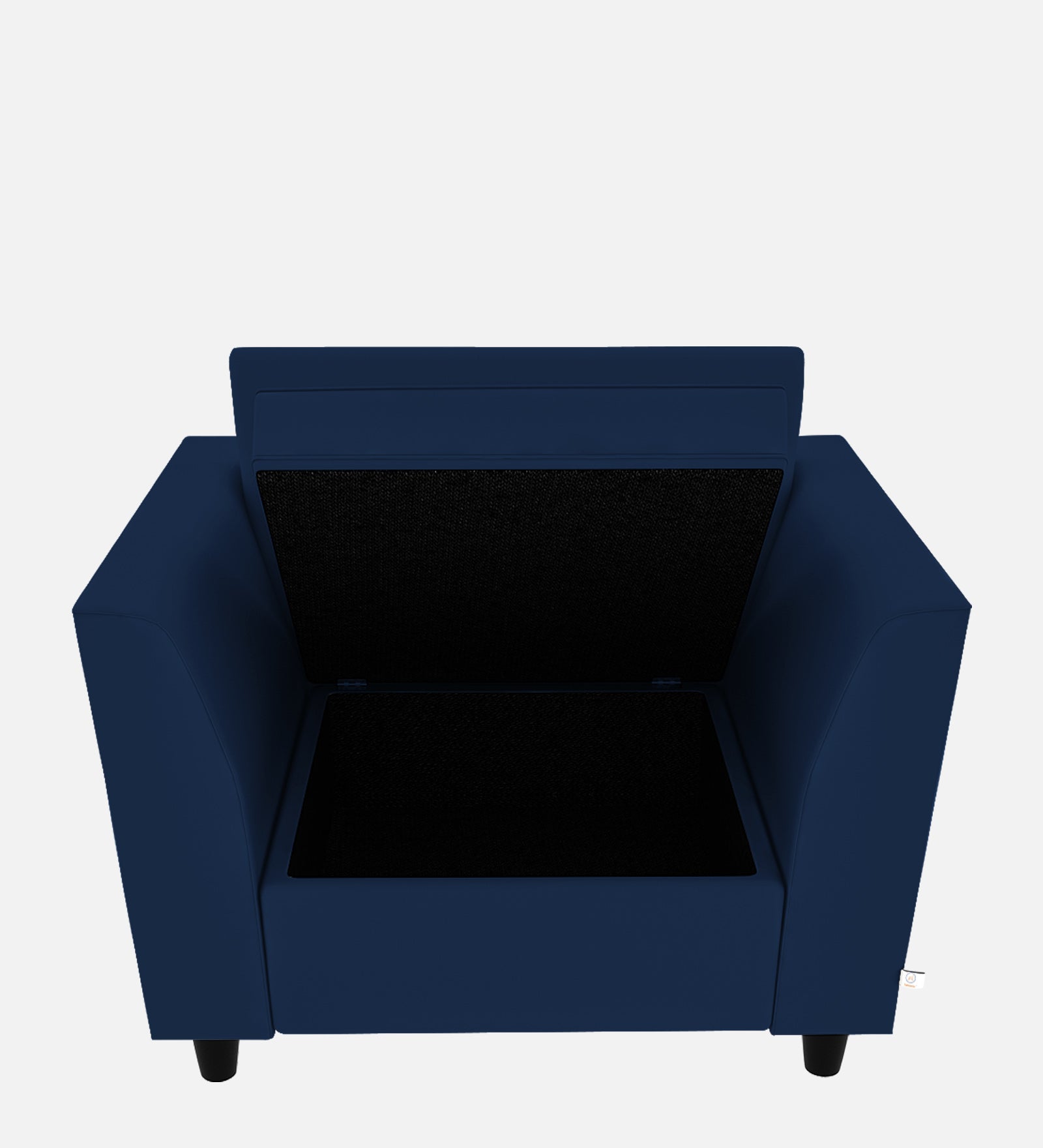 Bristo Velvet 1 Seater Sofa in Imperial Blue Colour With Storage