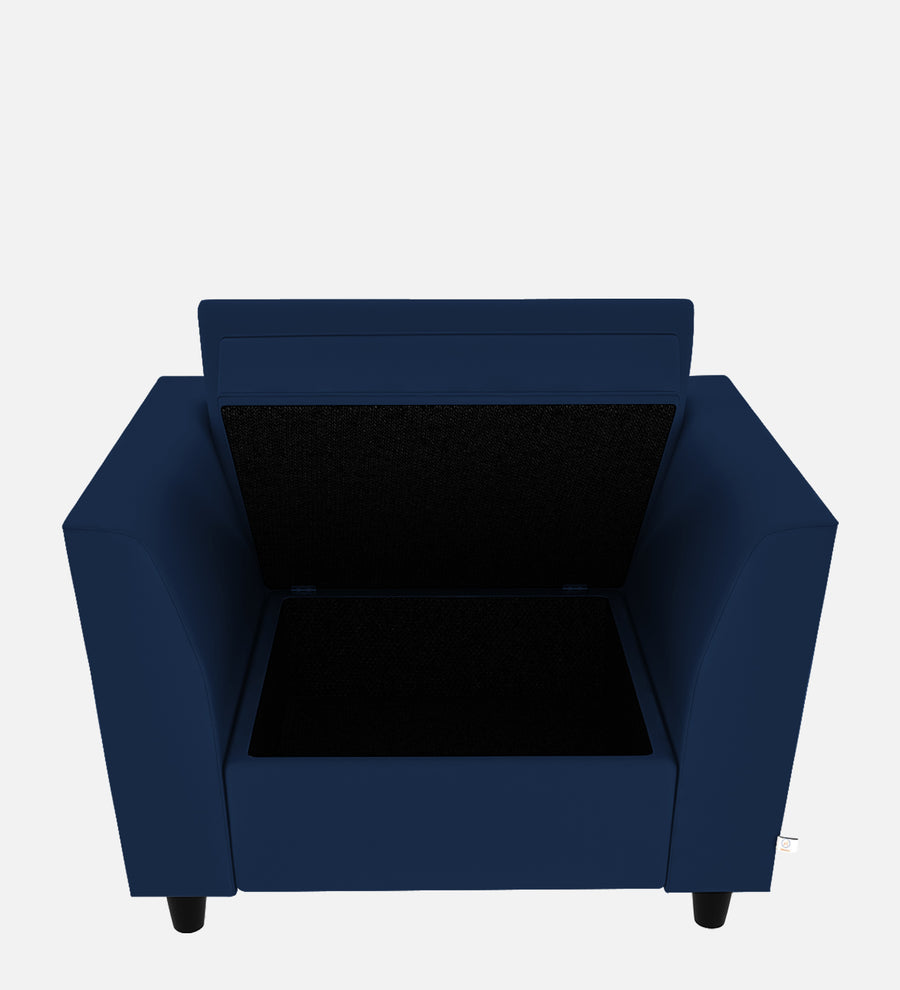 Bristo Velvet 1 Seater Sofa In Imperial Blue Colour With Storage - Febonic Living
