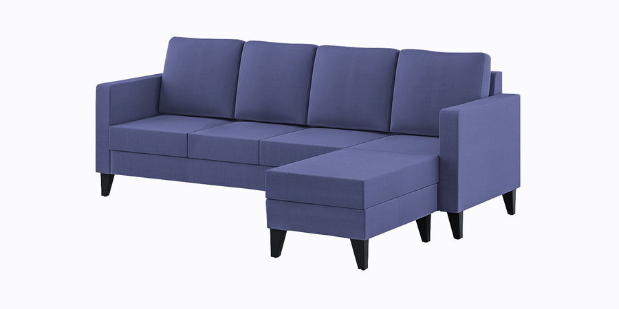 Nori Fabric Lhs Sectional Sofa 3 Lounger In Slate Blue Colour - Febonic Living