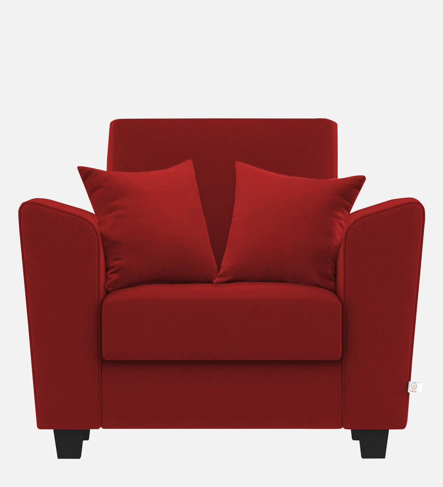 Daku Fabric 1 Seater Sofa In Blood Maroon Colour - Febonic Living