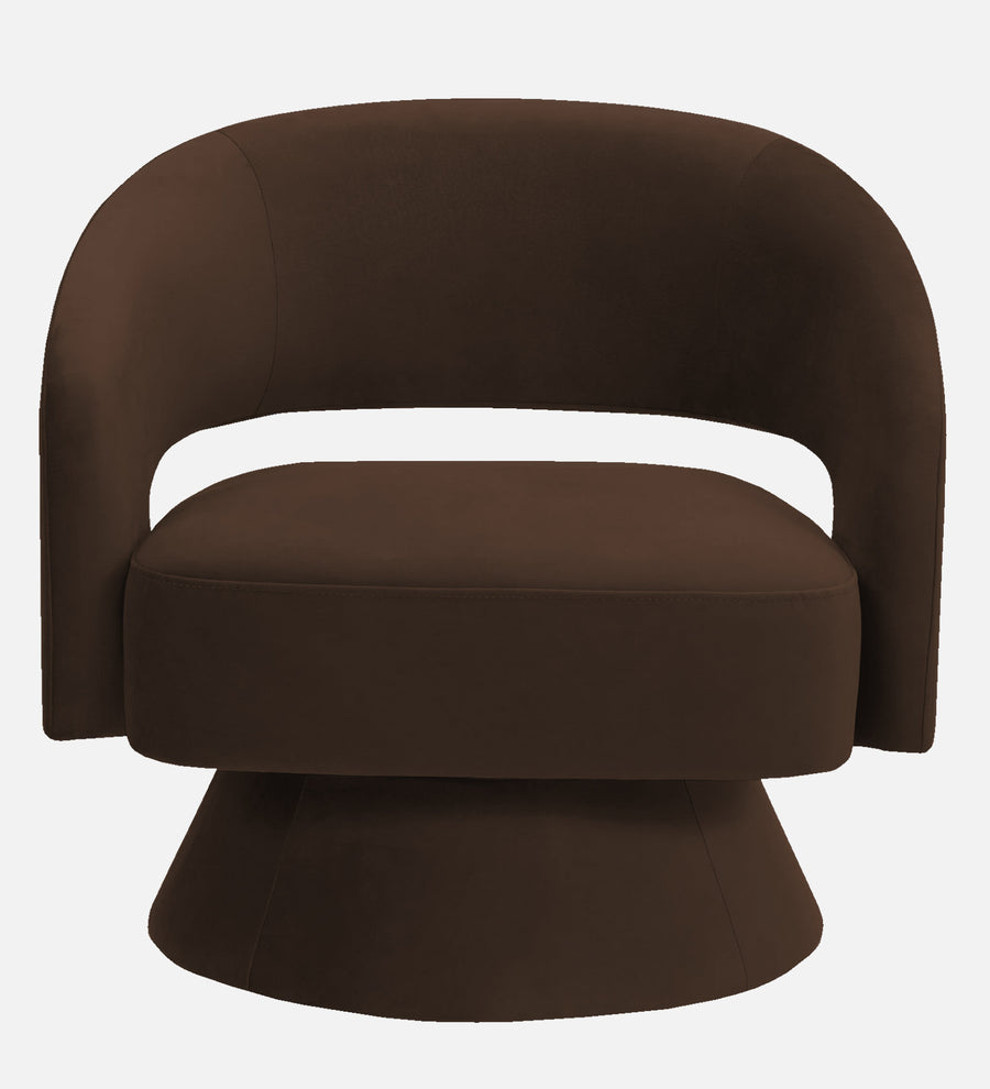 Pendra Velvet Swivel Chair In Cholocate Brown Colour - Febonic Living