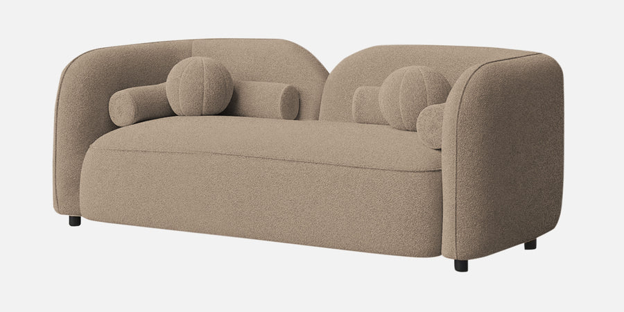 Corny Boucle Fabric 2 Seater Sofa In Mushroom Beige Colour - Febonic Living